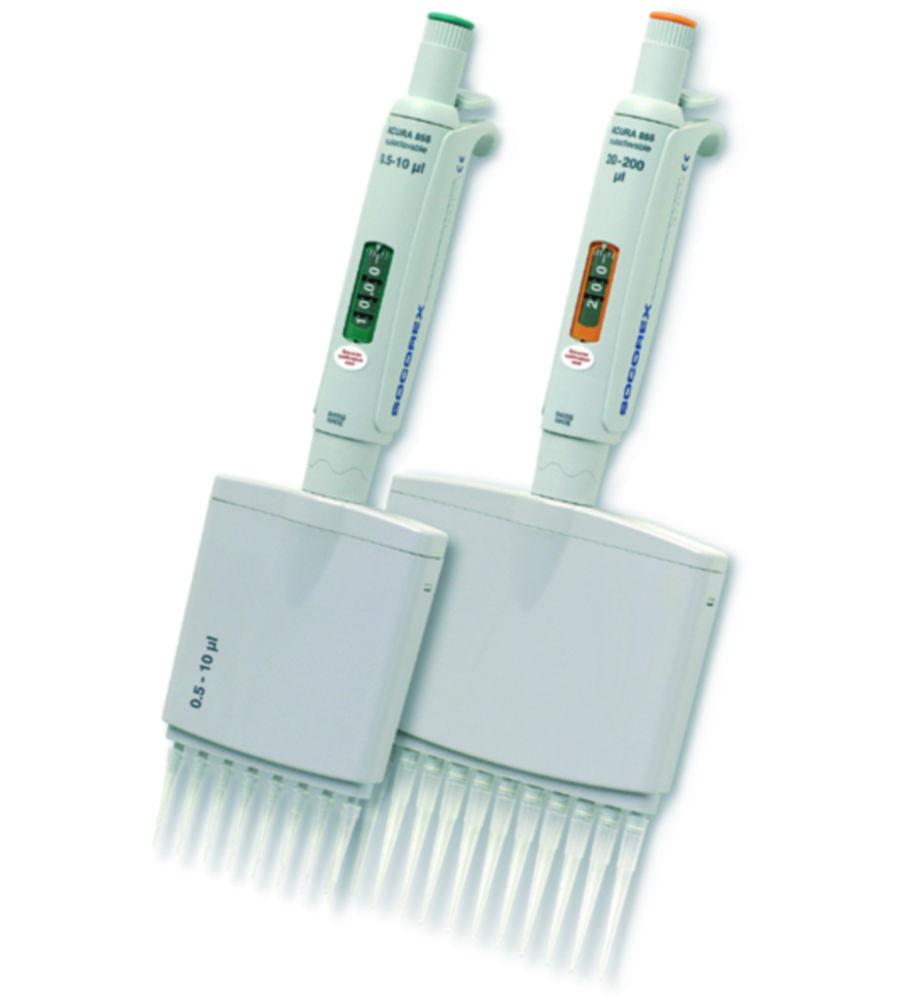 SOCOREX Acura Manual 855, 5 - 50 µl Multichannel Pipet Adjustable 12 Channel, Autoclavable