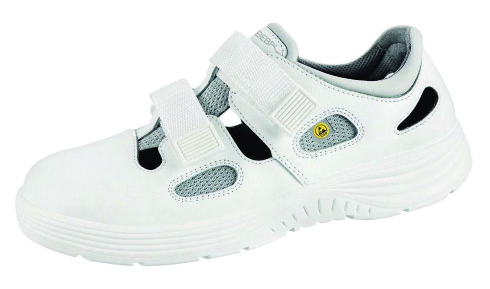 Abeba Safety Shoes X‑Light, Size 46, Smooth Leather White, Steel Cap, ESD (DIN EN 61340)