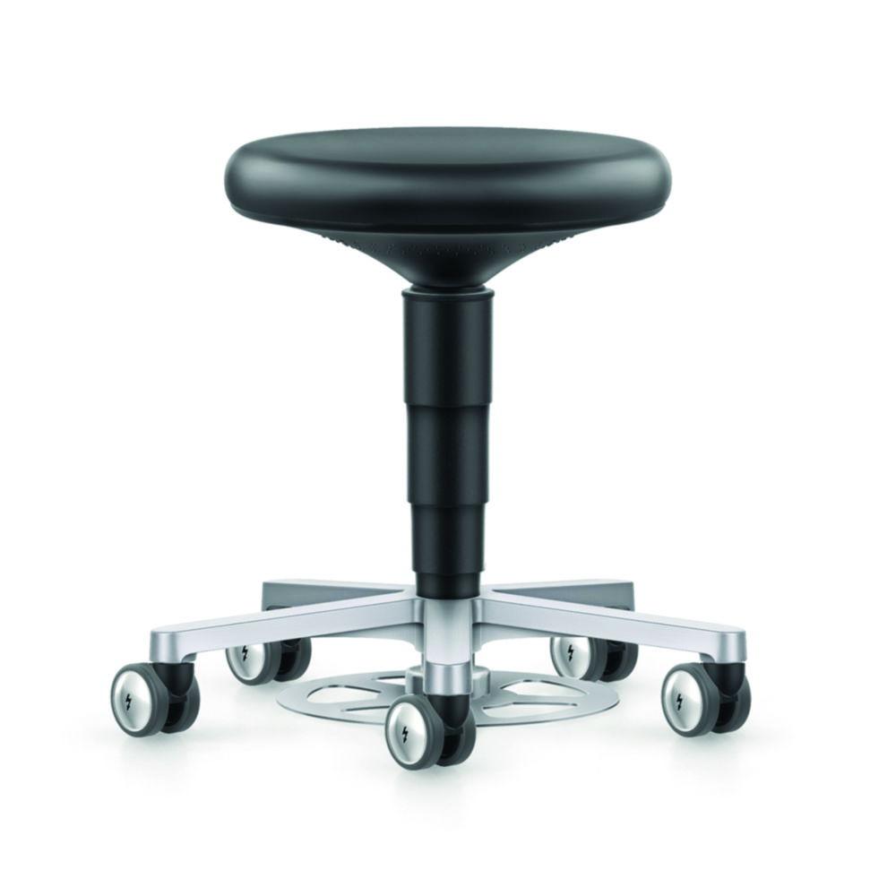 Interstuhl Büromöbel Cleanroom Stool with Foot Release, Art. Leather, Castors, 480-650