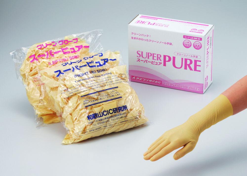 As One Super Pure Latex Gloves Size L, Gamma Ray Sterilized, Powder-Free, Clean Pack, Pack of 100

