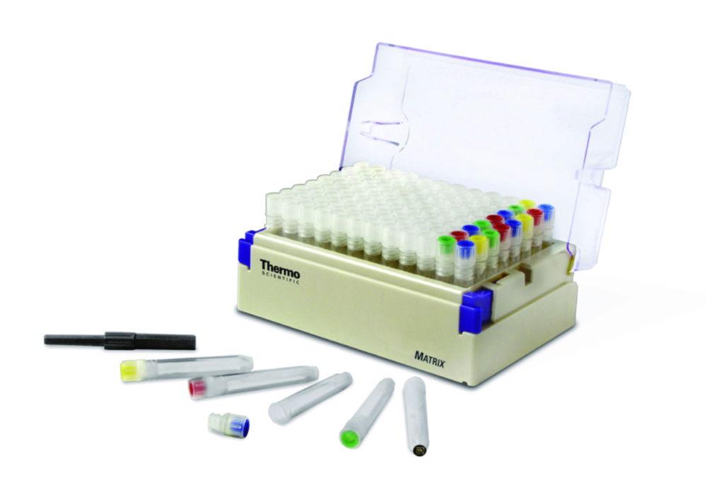 Thermo Matrix Screw Cap Trays with Red Caps (Pack of 5 Racks of 96 Caps)