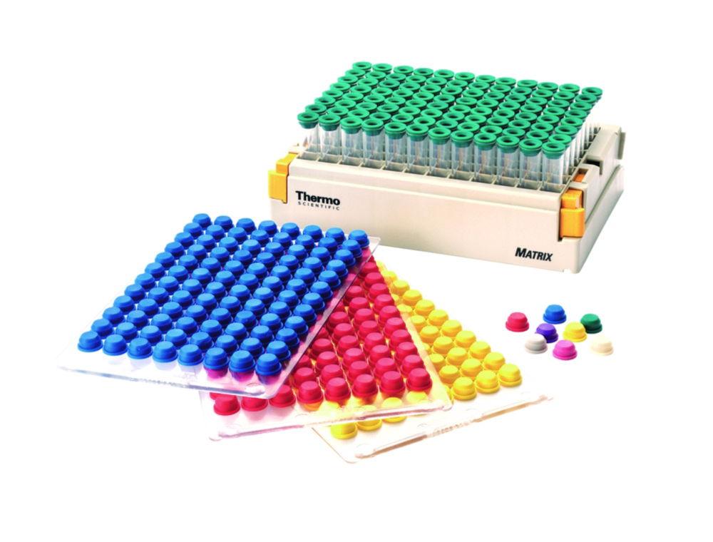 Thermo Matrix SepraSeal Closure Mats, Pre-Split, Pierceable, Red (Pack of 10 Mats of 96 Caps)