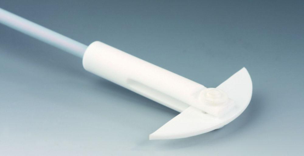 Bohlender Stirrer Shafts PTFE with Stainless Steel Core Half-Moon, Length 800 mm, Shaft Diameter 16 mm