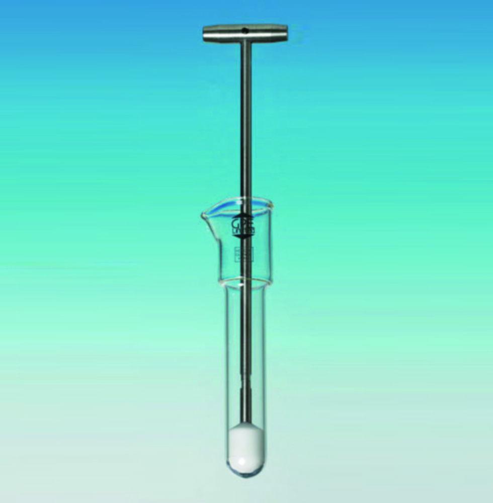 GPE Homogeniser Potter Elvehjem 5ml Chamber Length 65mm Glass Mortar 95mm PTFE Pestle 250mm x Ø 10mm

