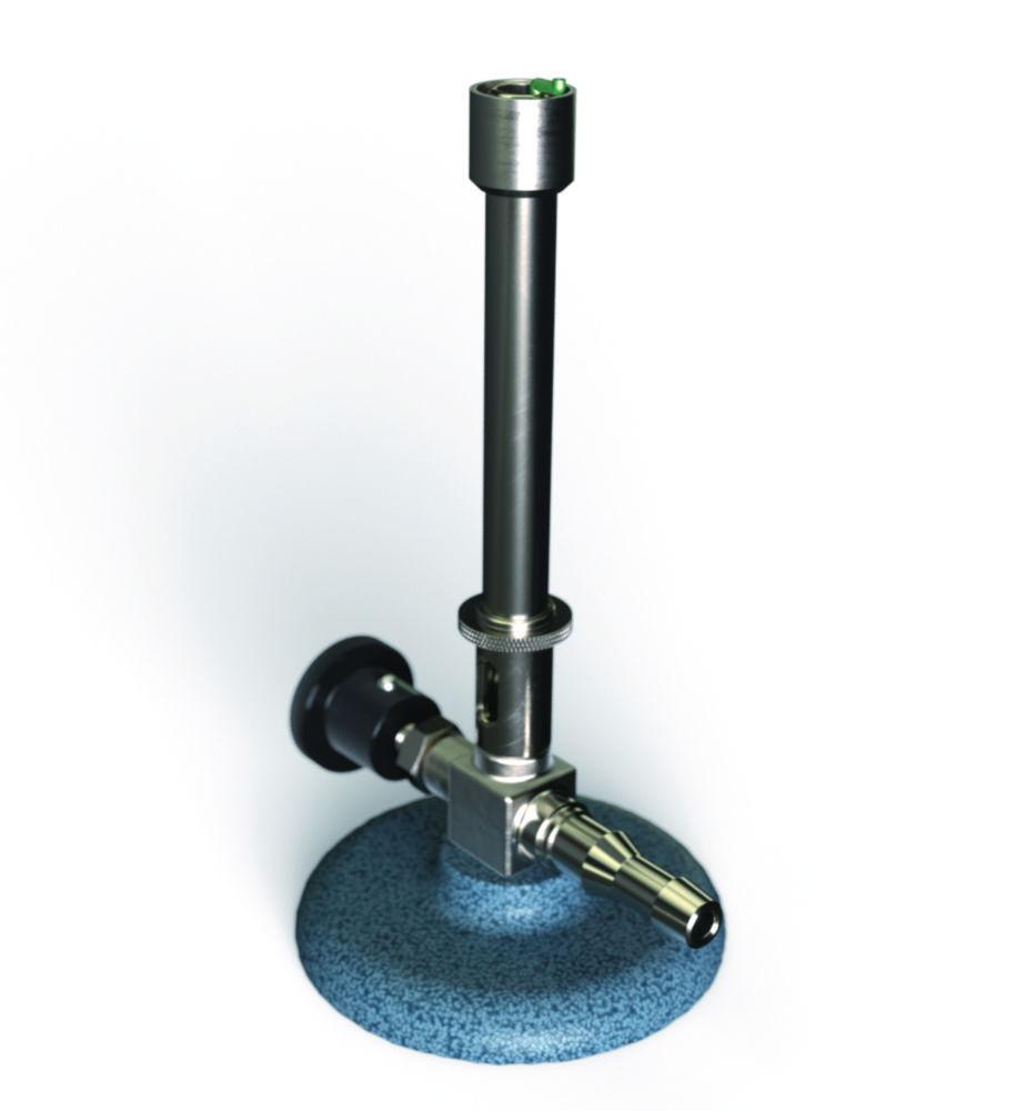 Bunsen burner for natural gas with needle valve, pilot flame