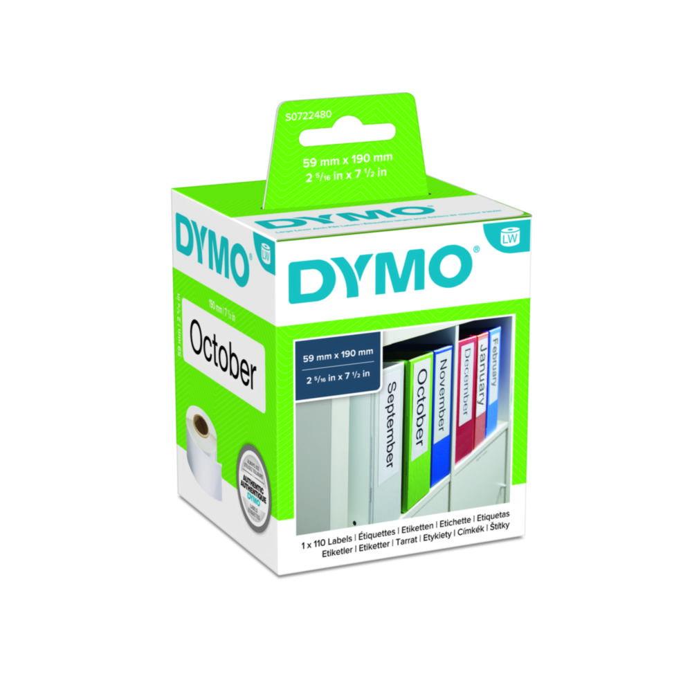 Dymo Original Label for LabelWriter, White Permanent, 59mm x 190mm (1 x 110 Labels)

