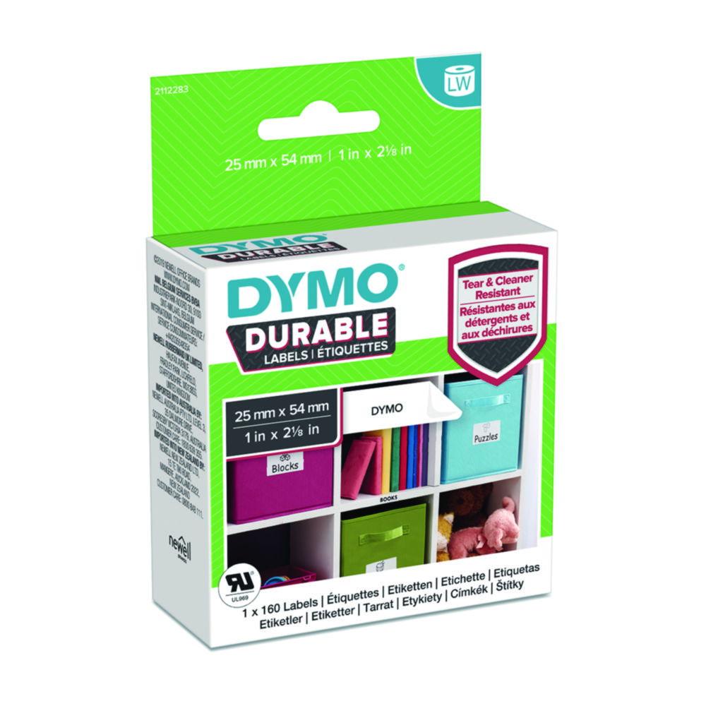 Dymo Original High-Performance Label for LabelWriter, Plastic Coated, White, Permanent Resistant, 1 x 160 Labels, 25mm x 54mm
