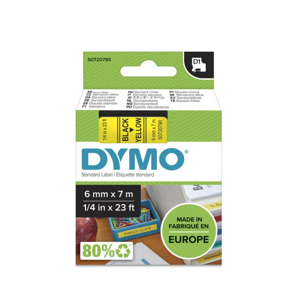 Dymo D1 Tape (6mm x 7m, Black on Yellow)

