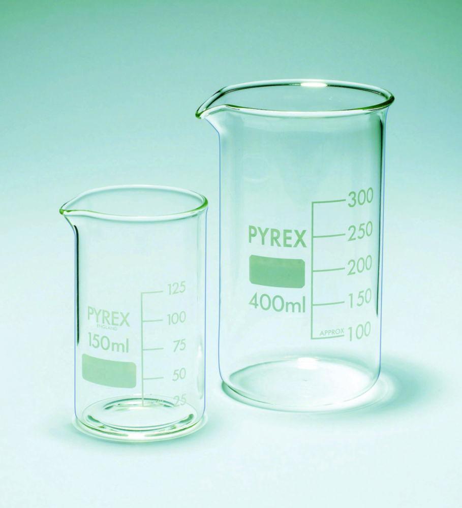 DWK PYREX 600 mL Low Form Borosilicate Glass Graduated Beaker, Pack of 10