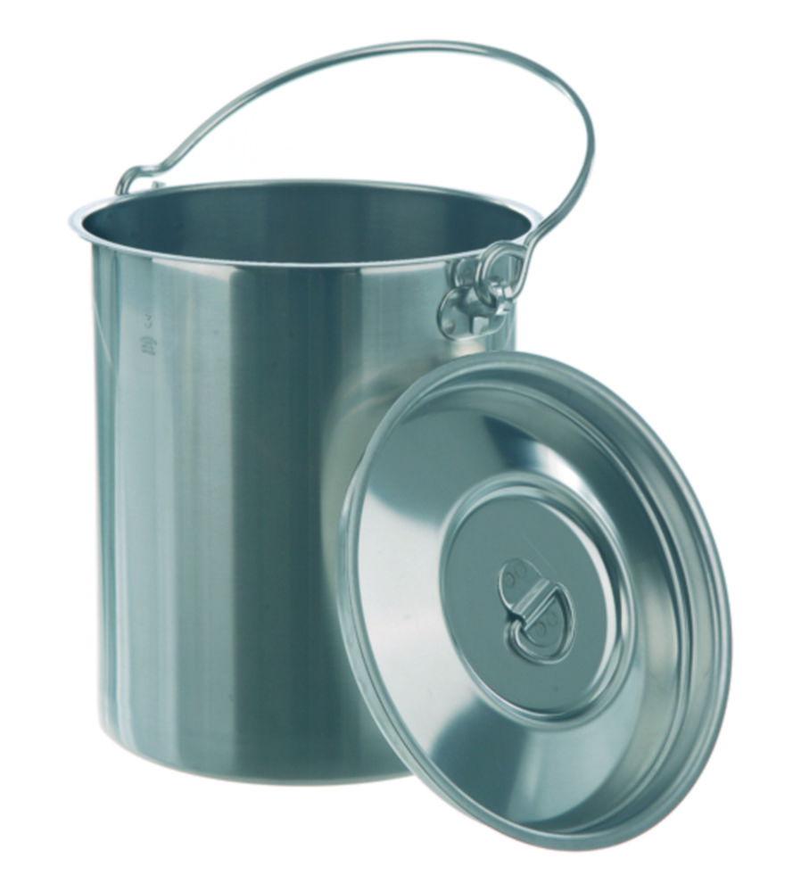 BOCHEM Container 10 L with Lid and Handle, 300 x 200 mm, 18/8 Steel