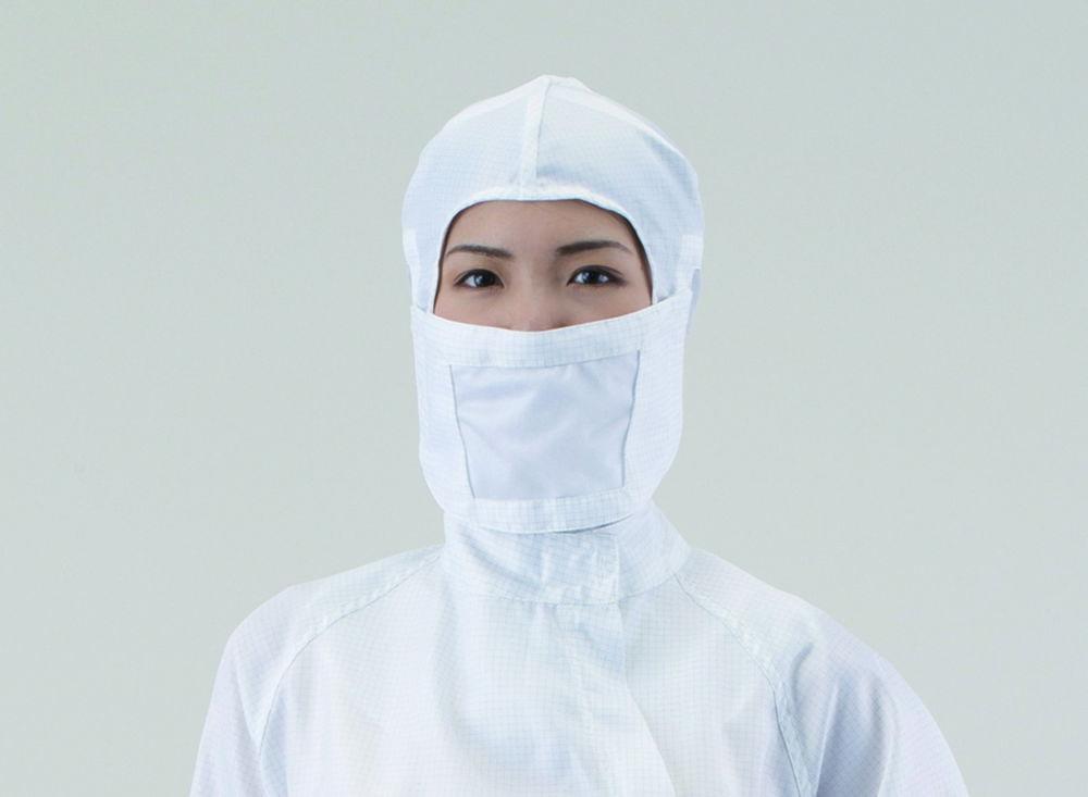 AS ONE ASPURE Hood for Cleanroom SH3W, White Polyester, Universal Size