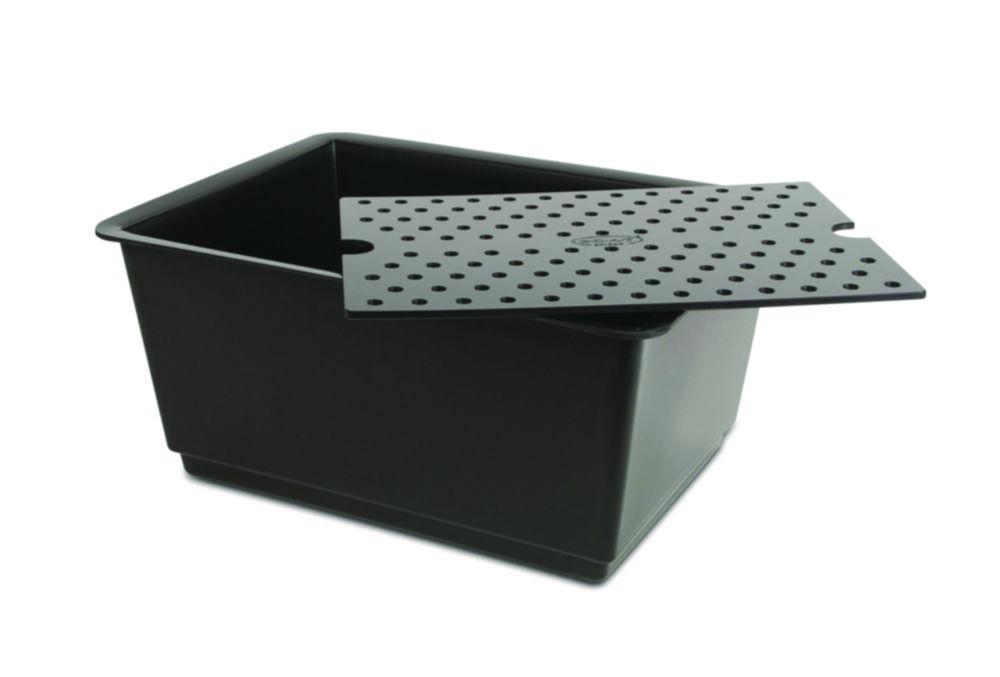 SCAT Catching Bowl PE-HD, Electrically Conductive with Sieve Socket Inlay, 440x320x230mm

