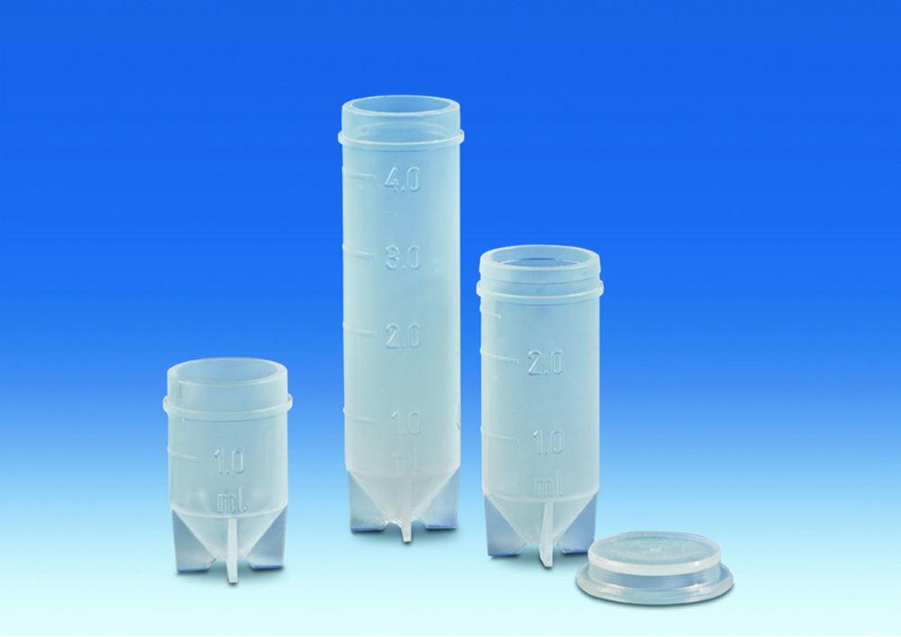 VITLAB Sample Vessel 4 ml, PFA OD 14 mm, without Lid, Convex Graduation

