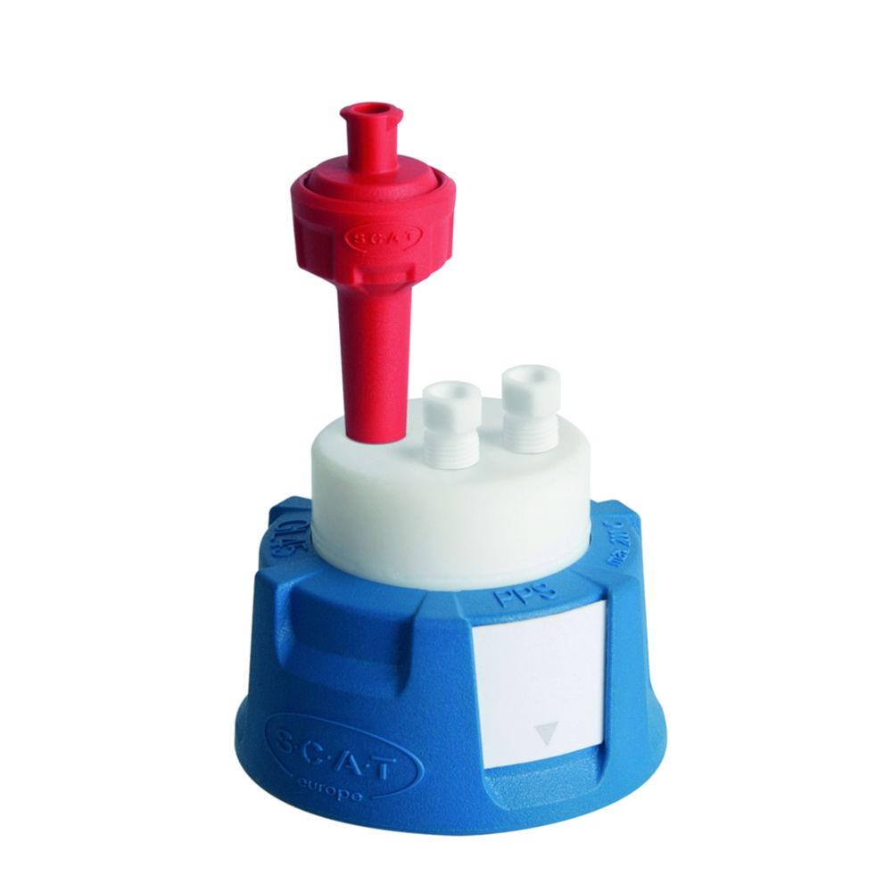 SCAT SafetyCap II V2.0 GL45 Preparative, 2x PTFE-Fitting 4.76 mm OD + Air Valve