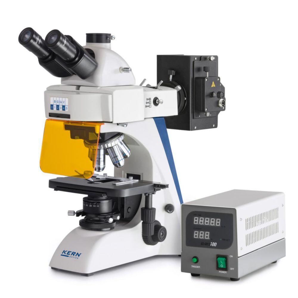 Kern OBN 147 Transmitted Light Microscope – 6V, 20W Halogen (Transmitted) / 100W HBO (Reflected)