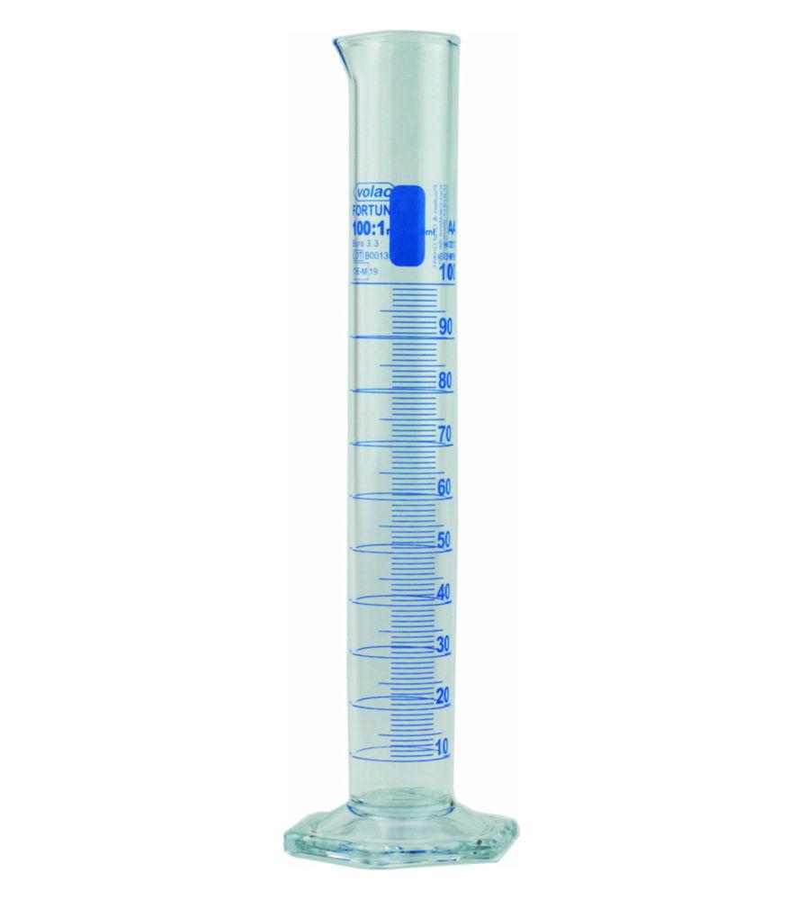 Poulten & Graf Measuring Cylinder 10:0.2ml CL. A High Form Brown Grad Borosilicate Glass