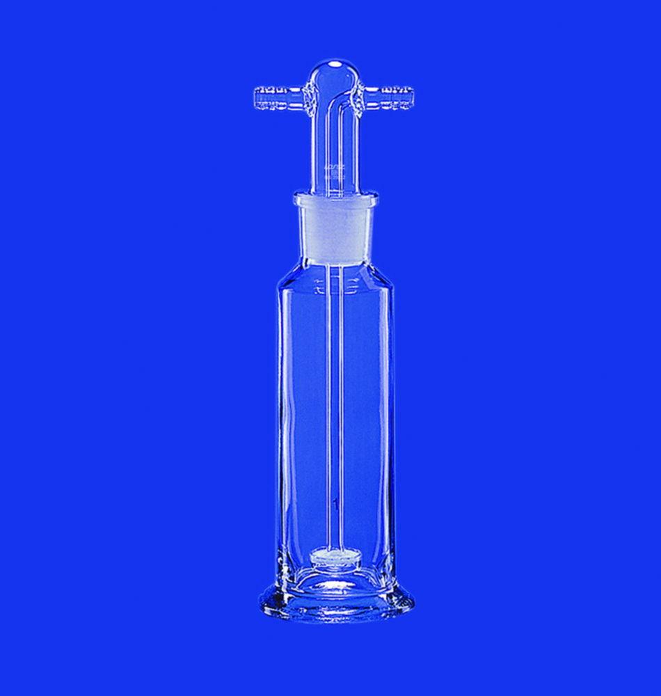 Gas Washbottle 250 ml acc. Drechsel complete, with filter disc por.  0 connections GL 14, NS 29/32