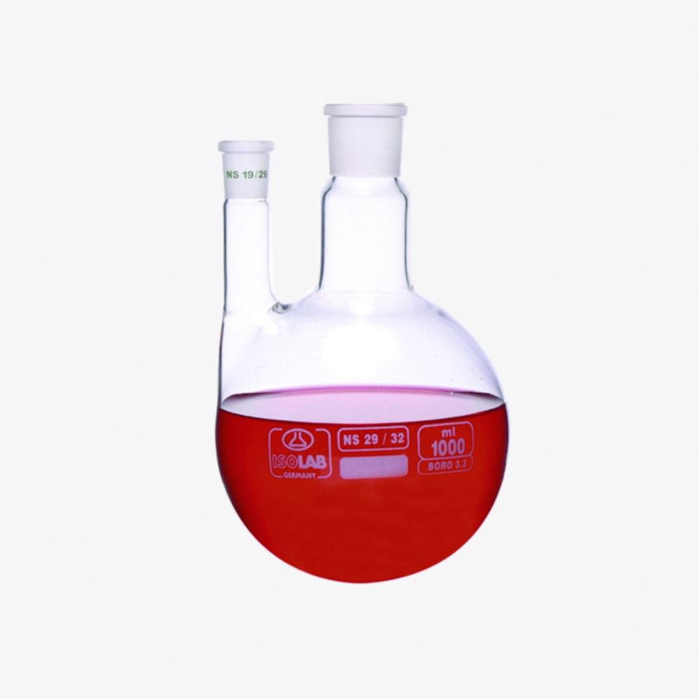ISOLAB Two-Neck Round Flask 100 mL, CN/NS 29/32, Parallel, Borosilicate Glass 3.3