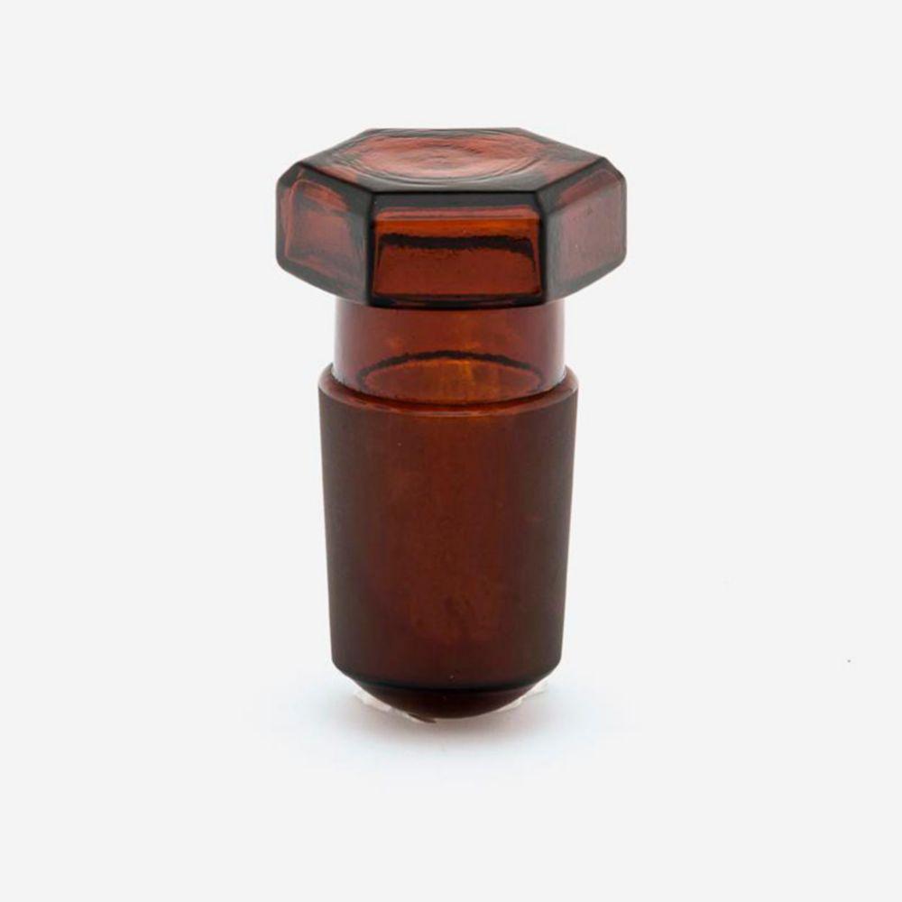 ISOLAB Hexagonal Concave Stopper NS 10/19 Amber Glass (Pack of 10)