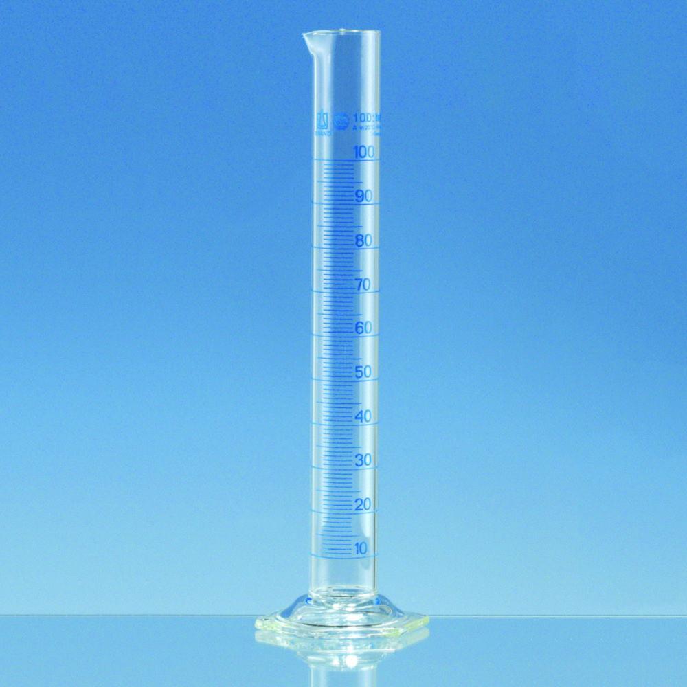 BRAND Measuring Cylinder BLAUBRAND Tall Form Cl.A, 250 ml: 2 ml, Boro 3.3
