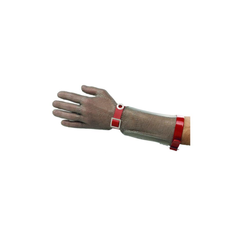 5-finger-glove with long cuff sizeL, blue, reversible, with polyurethane strap - press-stud fastening