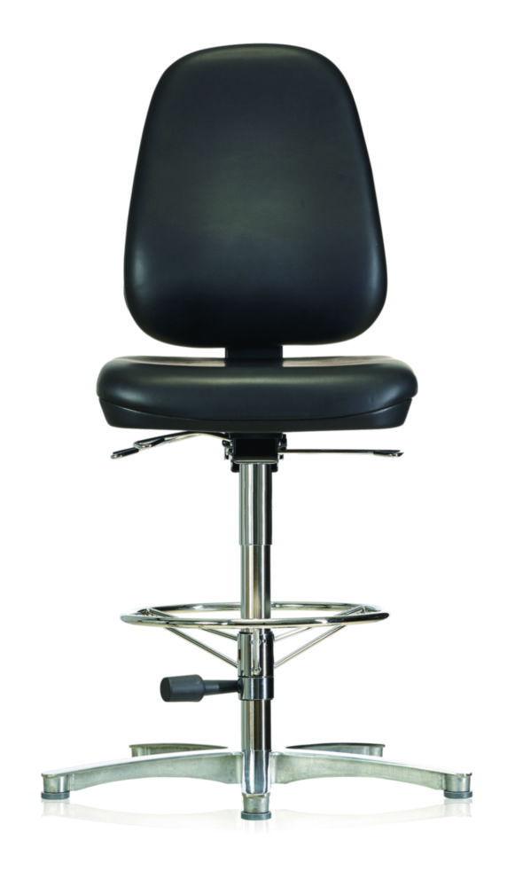 Werksitz WS 1711 RR ESD Cleanroom Chair – Black Imitation Leather, Height Adjustable, Certified Class 5 Cleanroom (DIN EN ISO 14644-1)
