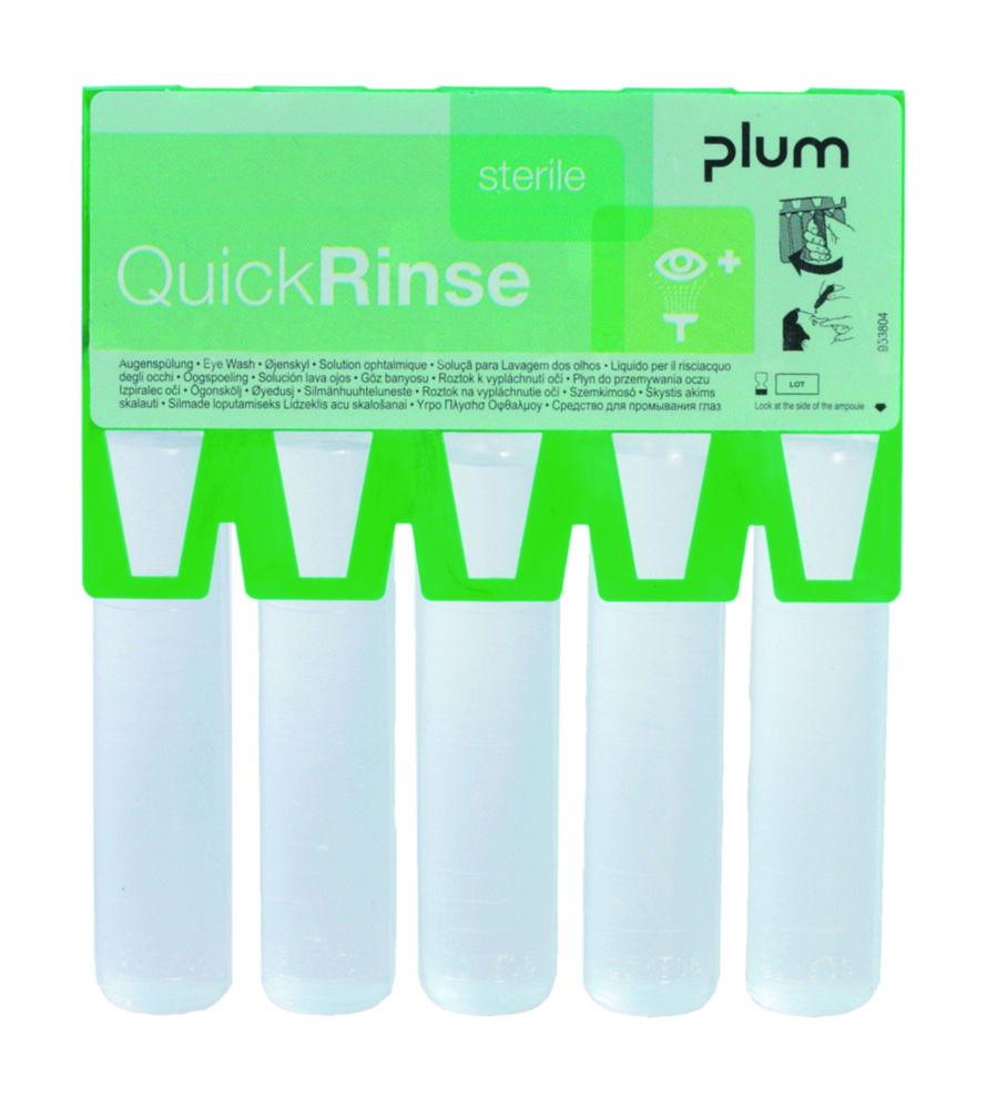 B-Safety Plum QuickRinse Refill Eye Wash Ampoules Sterile, 0.9% NaCl, Pack of 5 Ampoules á 20 mL

