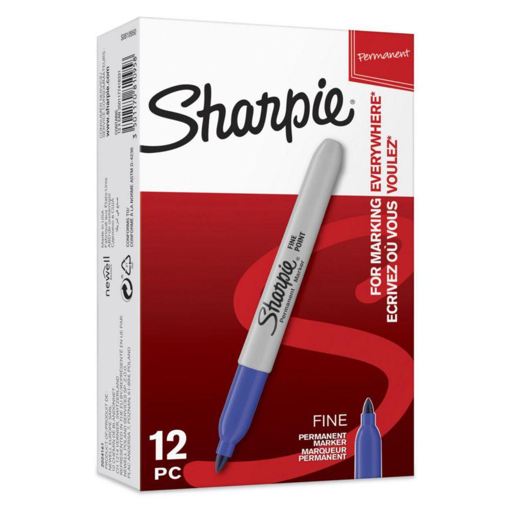 Sharpie® Permanent Marker Fine Round Tip box of 12 blue
