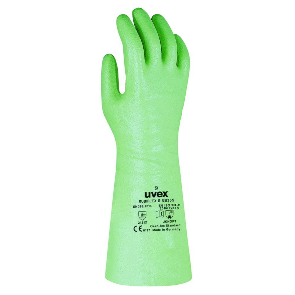 Uvex Protection Gloves RUBIFLEX S NB27S, CA27 CM, Size 8, Type 89646, Green, Pair