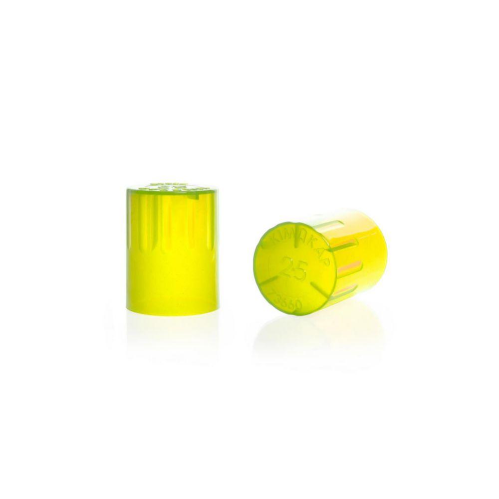 DWK Kimble KIM-KAP™ Polypropylene Cap, Yellow, 25 mm (Pack of 500)