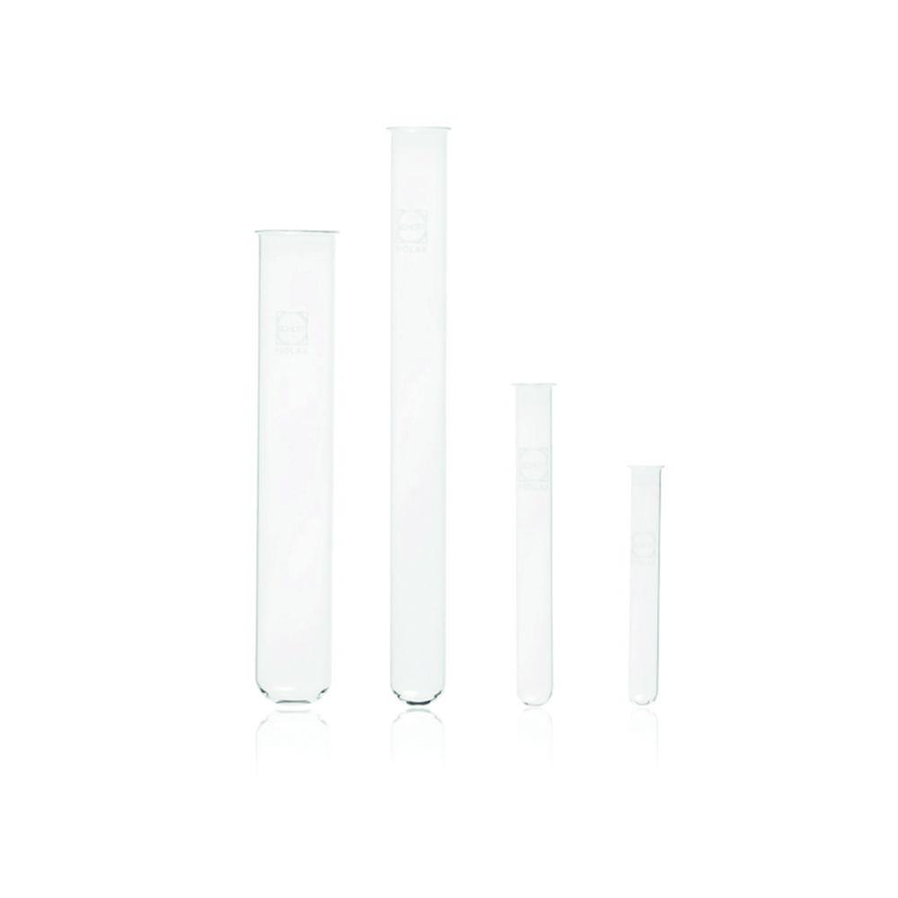 DWK Duran Test Tubes FIOLAX 10x75mm, Pack of 100, with Rim