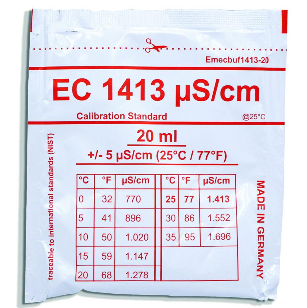 Water-i.d. EC Calibration Solution 1413 µS/cm Pack of 25x20ml

