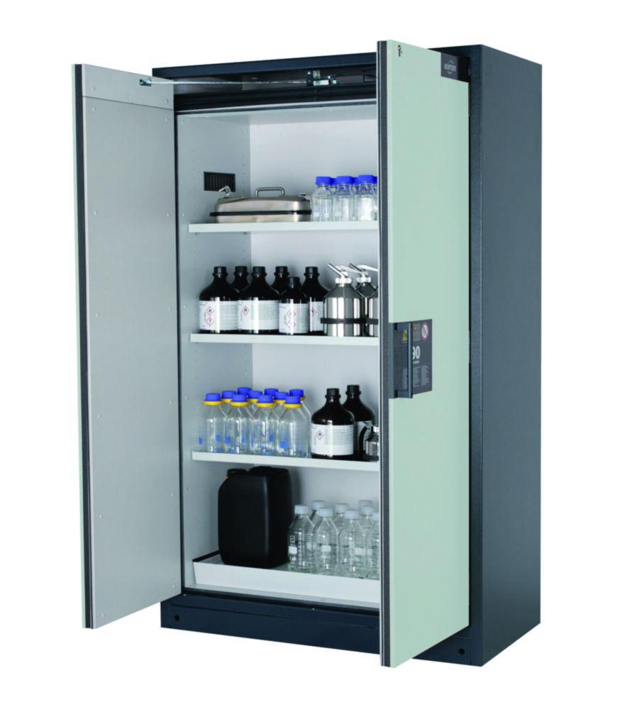Asecos Safety Cabinet Q-PEGASUS-90 WADC 1193 x 615 x 1953 mm (WxDxH) Grey RAL 7035, 3 Shelves, 1 Perforated