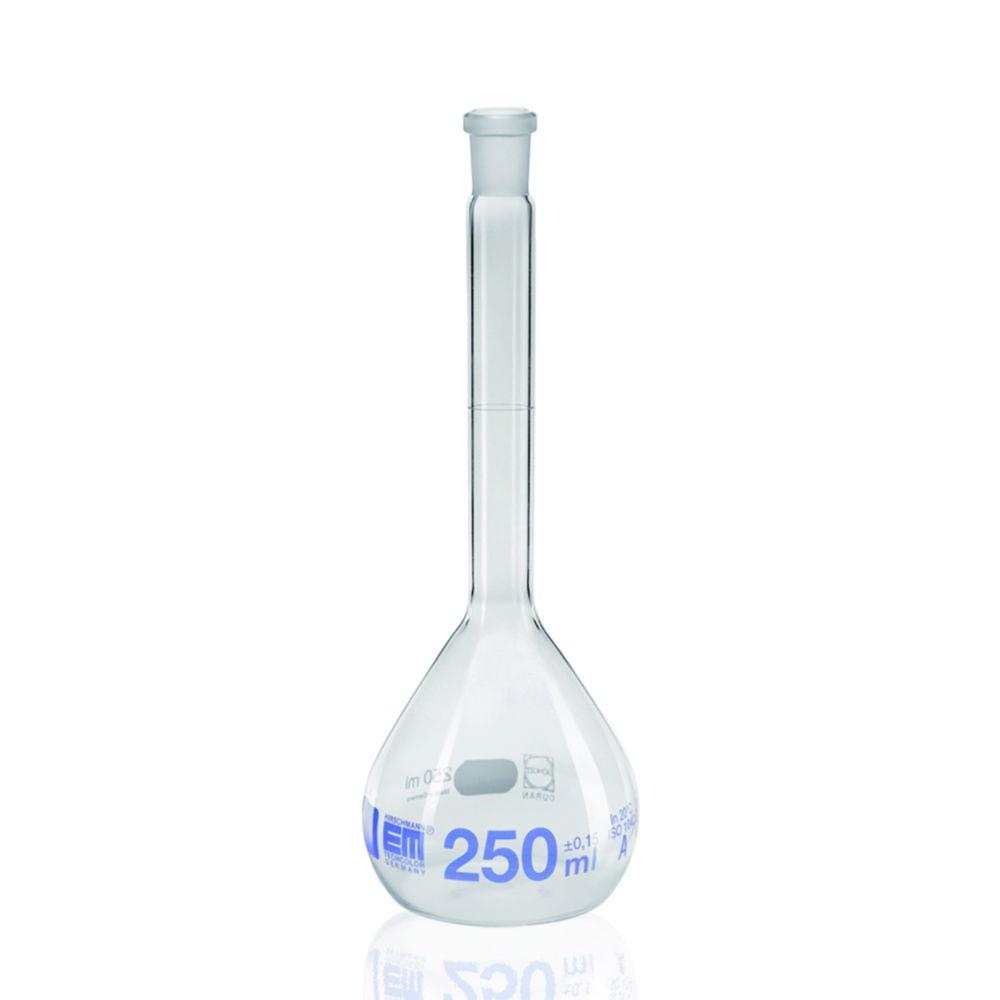 Hirschmann Volumetric Flask 50 ml, DURAN, KL.A NS 12/21, Without Stopper with Batch Identification