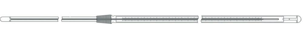 Ludwig Schneider Precision Thermometer with NS 14/23 -10...+250°C, Capillary Prismatic, Filling Blue, Length 375mm, Calibratable