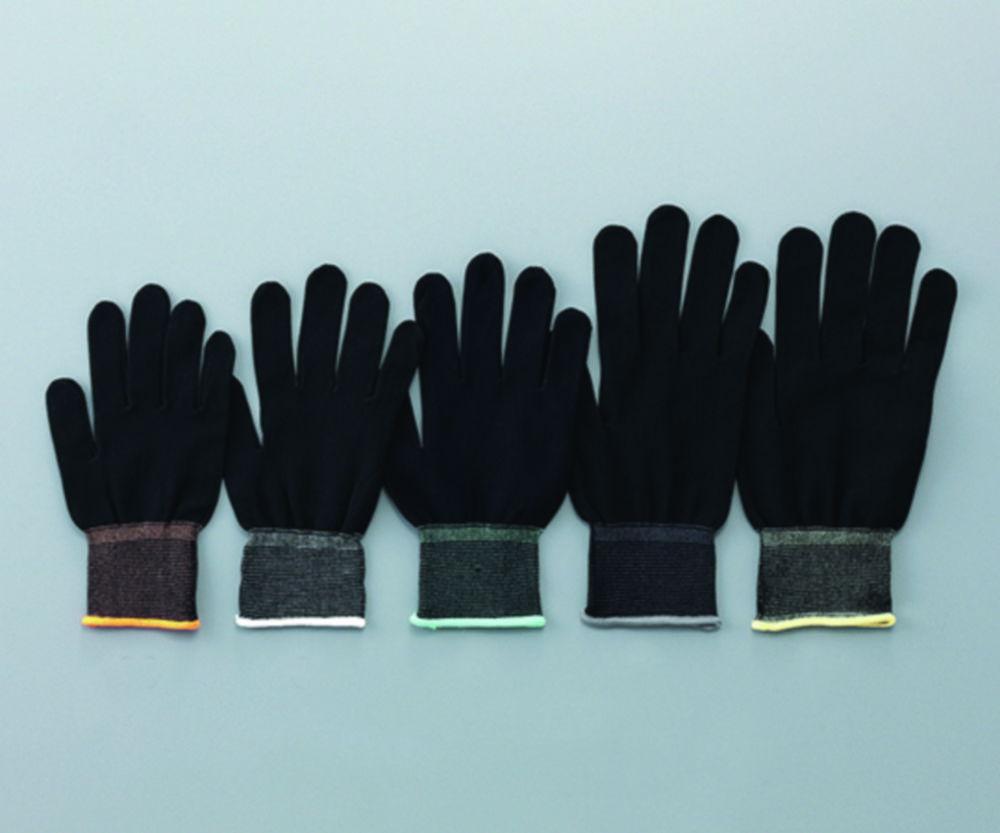 As One ASPURE Gloves, Polyester, Size XS Black, PU-Coated Palm, Overlock Edge, Pack of 10 Pairs

