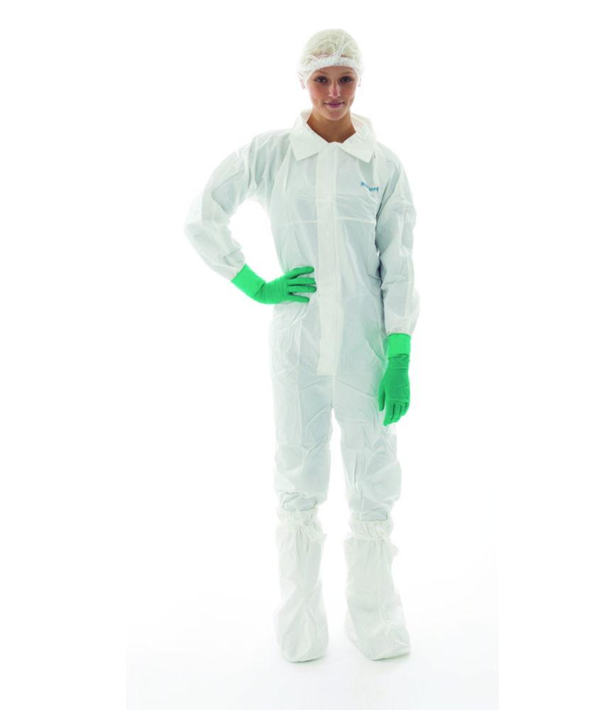 BioClean-D single use Overall for cleanroom PP/PE, white, sterile, with collar, model S-BDCCT, size S, pack of 20x1
