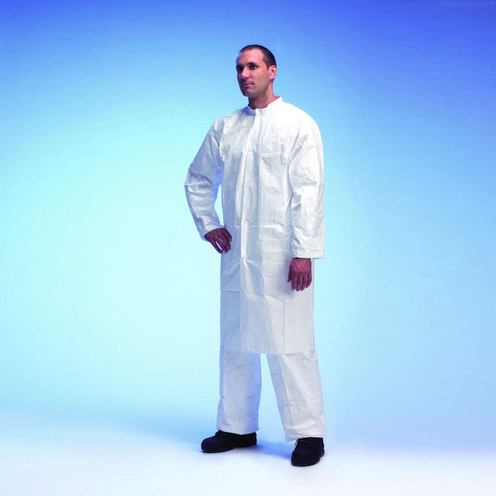 DuPont Lab Coat Tyvek 500, Size L, Model TY PL30 S WH 09, 2 Pockets, White, PE-Spunbond Nonwoven, With Zipper, Pack of 50

