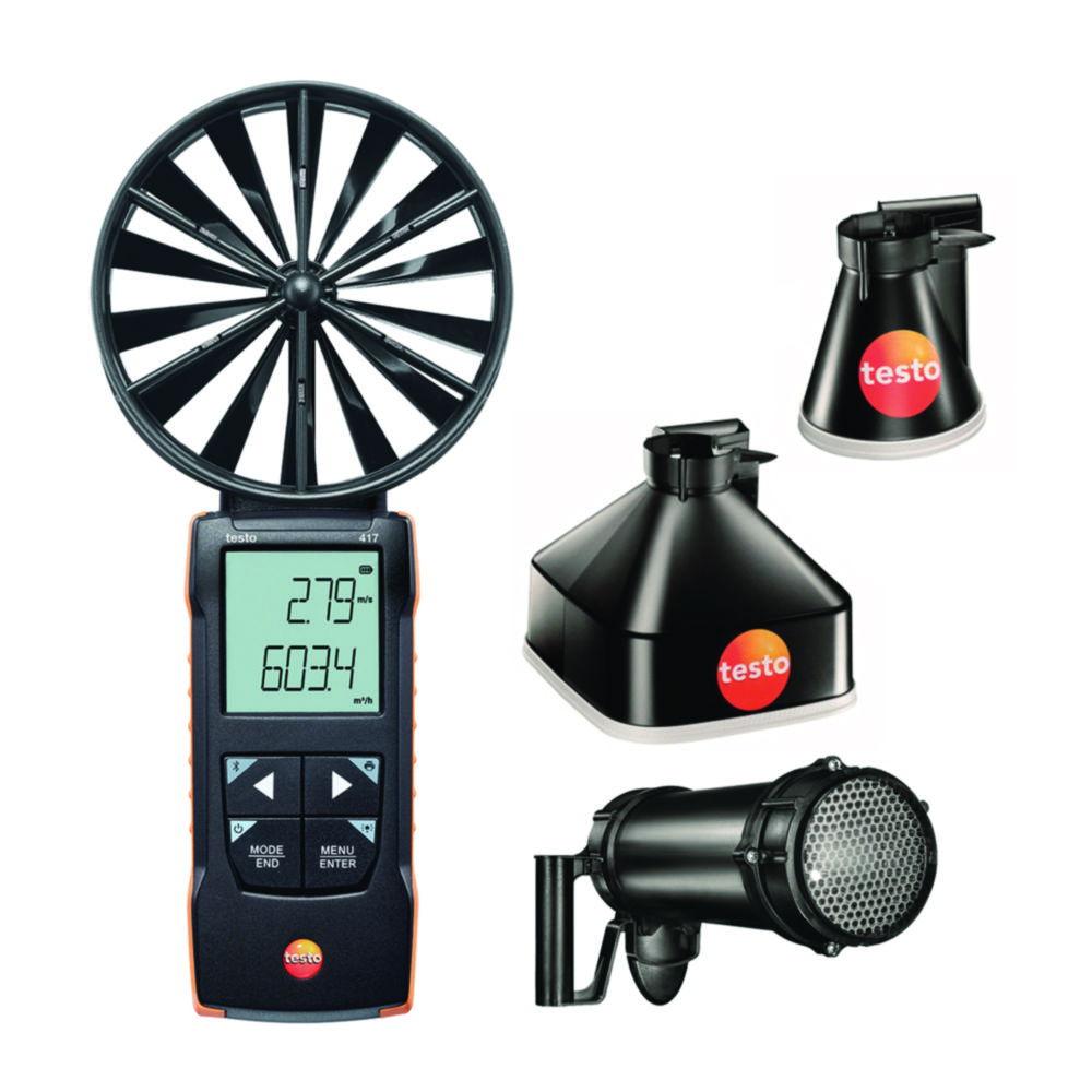 Testo 417 Vane Anemometer Including Measuring Funnel for Disc Valves, Vent Grilles and Rectifier