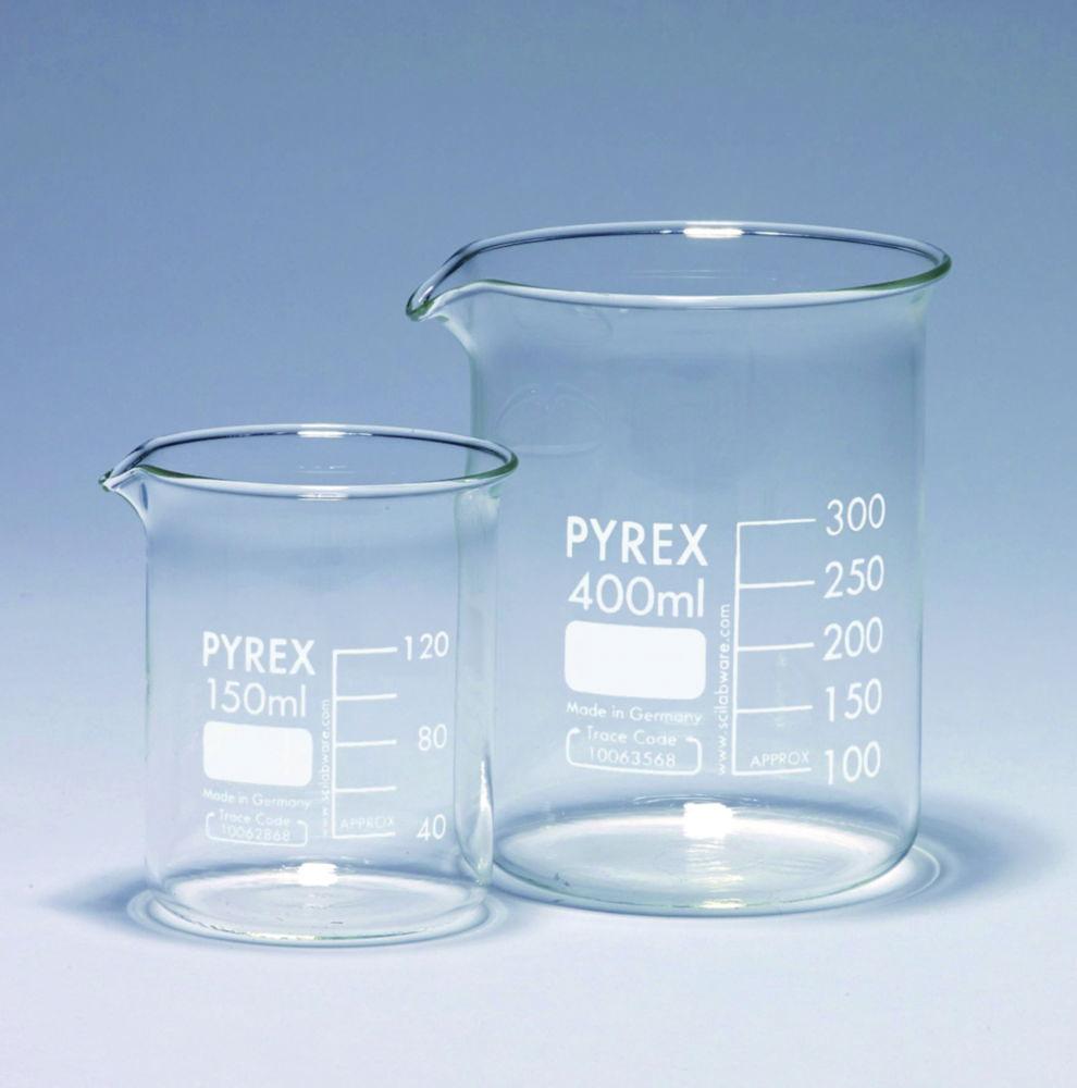 DWK Pyrex Borosilicate Glass Beaker 600 mL, Graduated, Pack of 10

