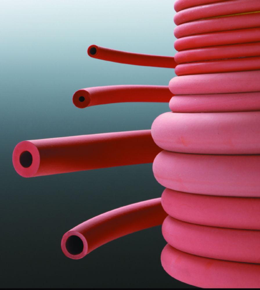 Deutsch & Neumann Natural Rubber Vacuum Tubing, 5.00 mm ID x 4.00 mm Wall, Hardness 45° Shore A, Red, Supplied per Meter (Max 25 Meters in One Piece)