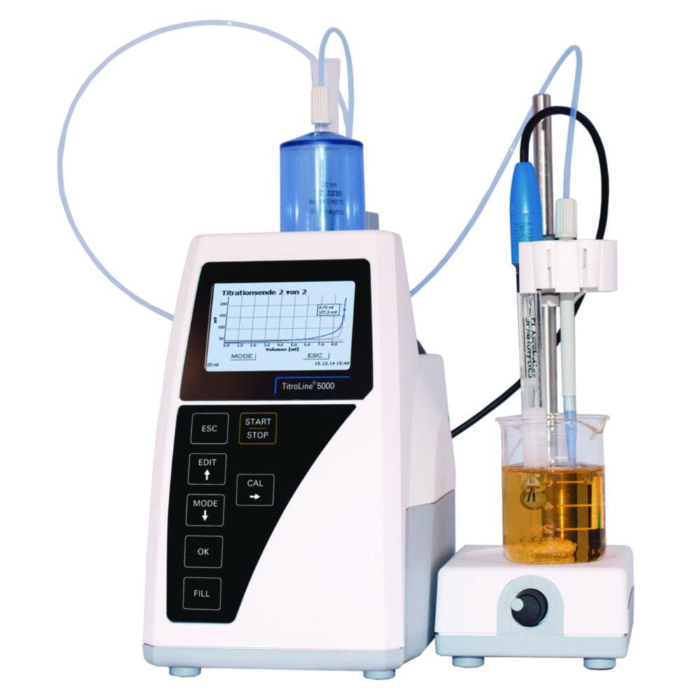 Xylem SI TitroLine TL 5000/50 M2 Base Unit with pH Electrode/Buffer Set, with Dosing Unit 50ml TZ 3160, Magnetic Stirrer TM 50

