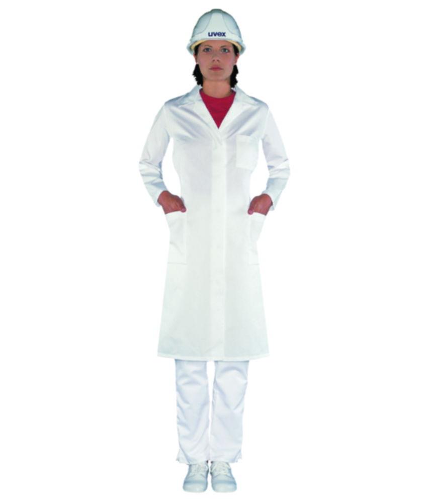 Uvex Ladies' Laboratory Coat, Size 48, White, 65% Polyester / 35% Cotton, 1/1 Arm Type (81510)​

