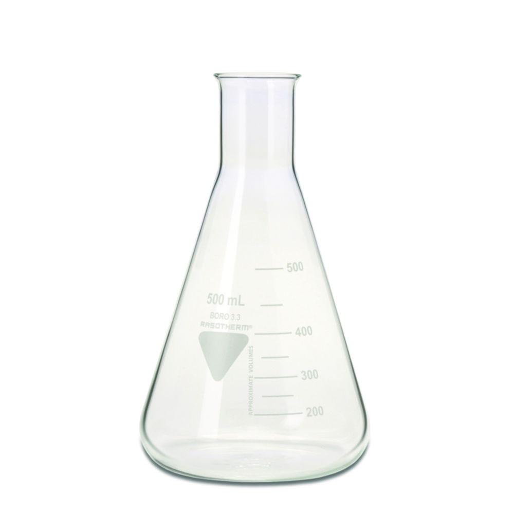 Scherf Erlenmeyer Flasks 2000ml, Narrow Neck, Boro 3.3, Pack of 10