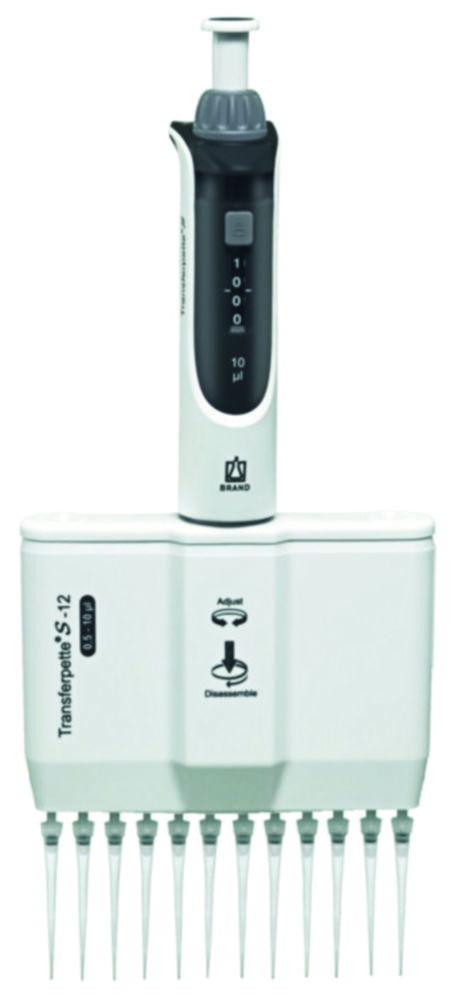 BRAND Transferpette S-12, Variable 0.5 - 10 µL, M12-10, DE-M