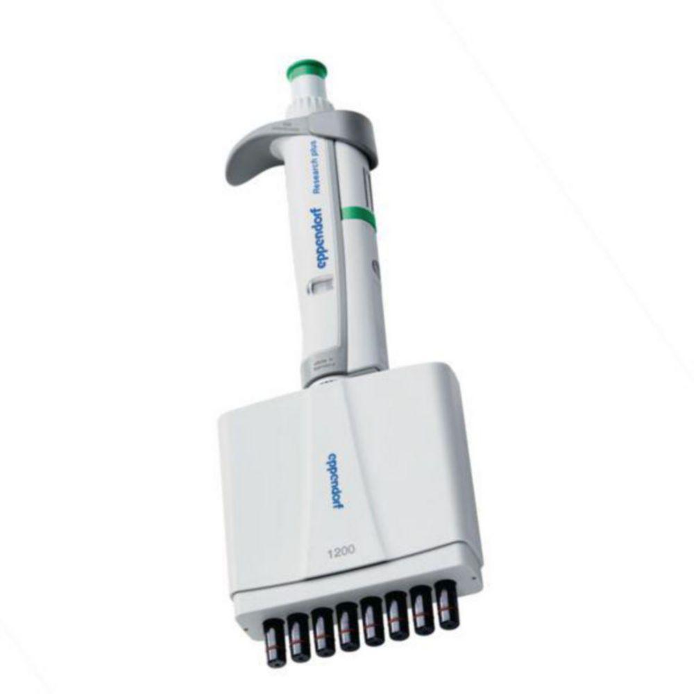 Eppendorf Research Plus 8-Channel Variable Pipette, 120–1200 µL, Green, Includes epT.I.P.S. Box

