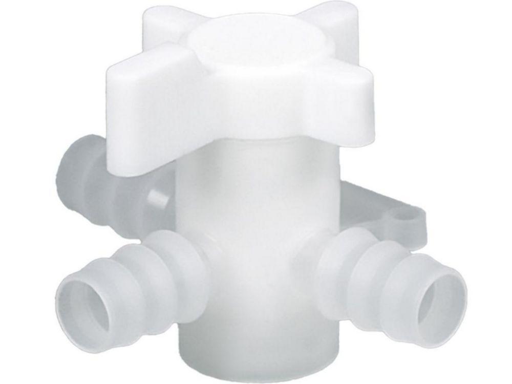 Bürkle 3-Way Stopcock, PVDF, Bore 8 mm for Tubing Bore 11-13 mm