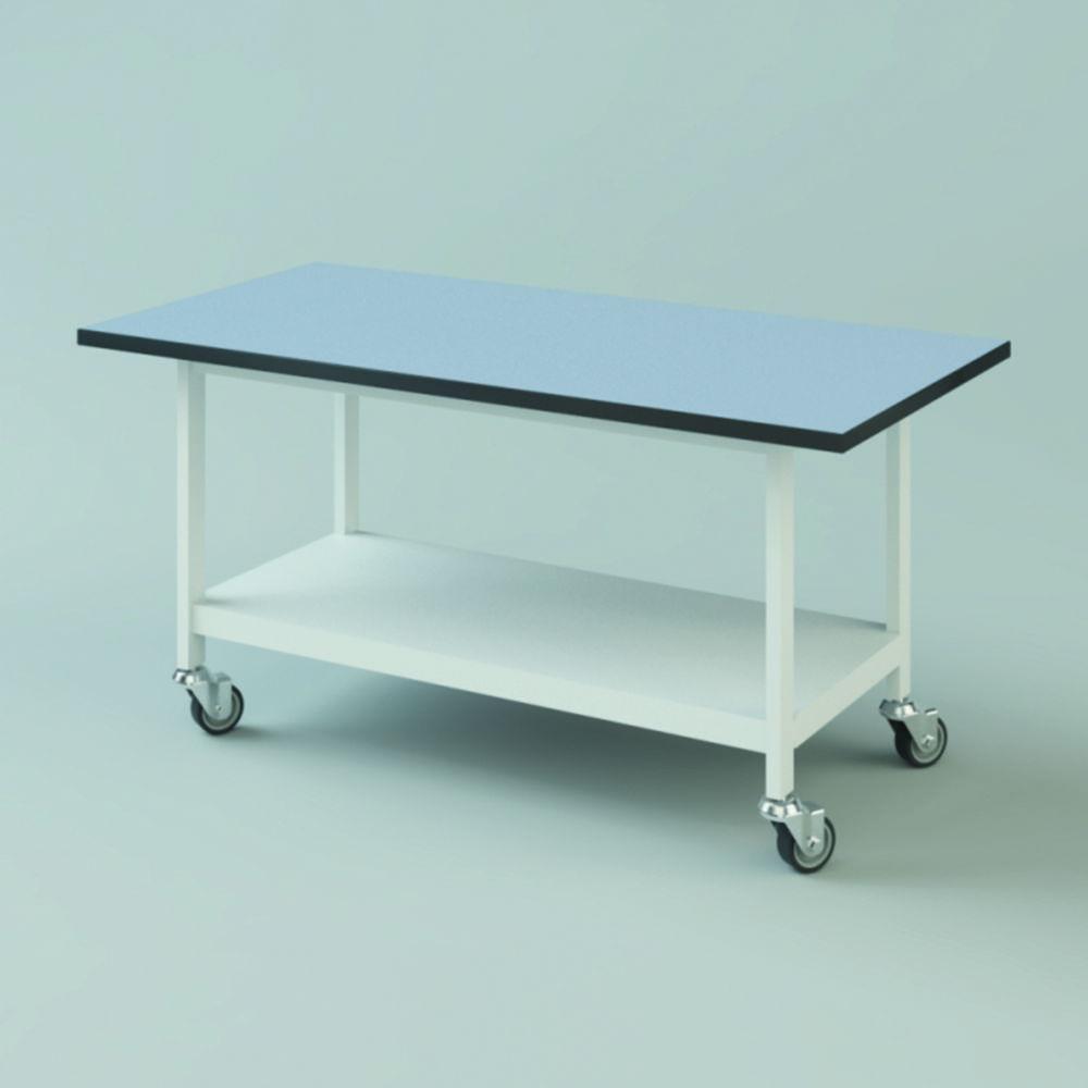 Heavy-duty table, TopResist 1200x750x900mm, sit working height w. table plate, 1 shelf