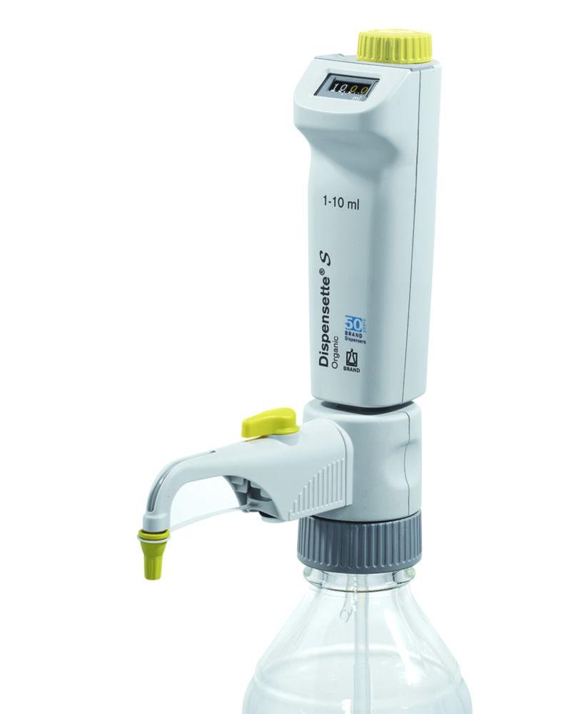 BRAND Dispensette S Organic Digital Bottle-Top Dispenser – 5–50 mL with Recirculation Valve

