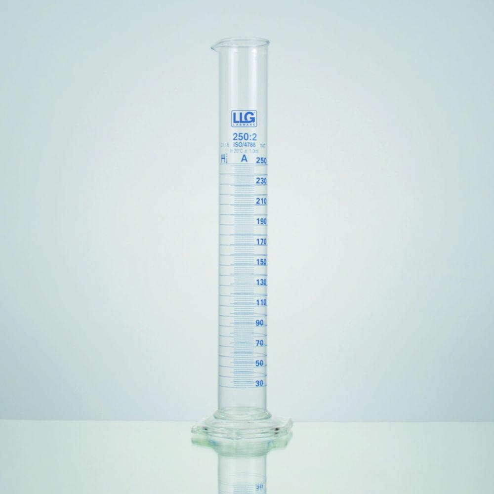 LLG Measuring Cylinder 50 mL Tall Form Boro 3.3 Class A Blue Scale Boro 3.3 Base Batch Certified, Pack of 2